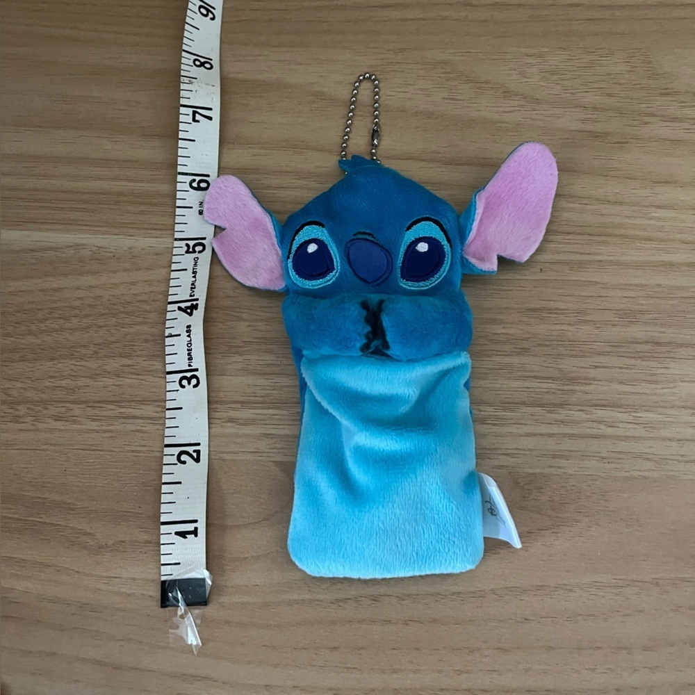 STITCH Small Plush Holder Blue Keychain Disney Store Japan